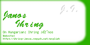 janos ihring business card